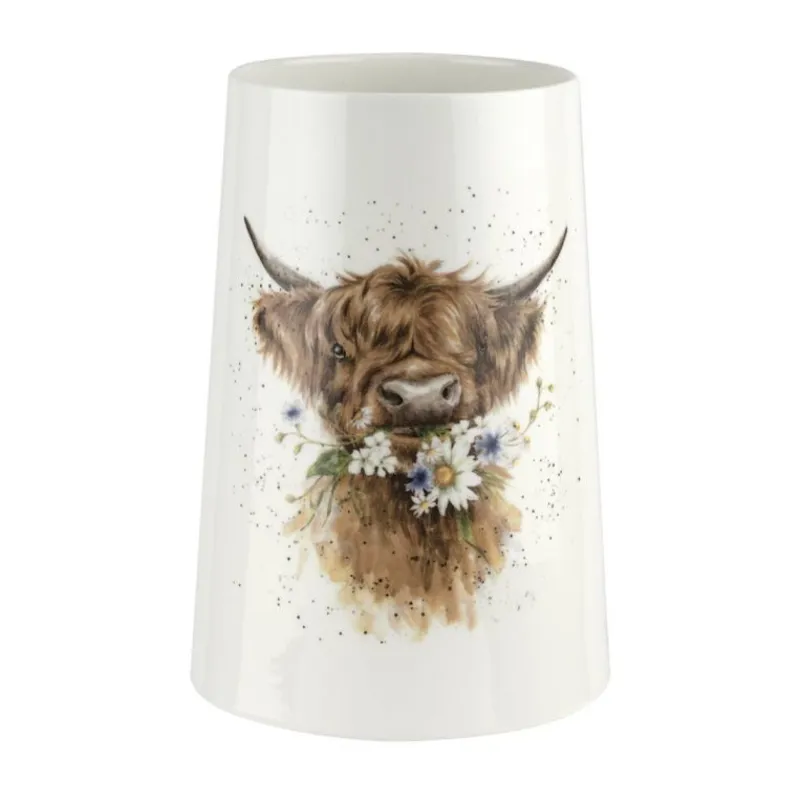 Wrendale Vase 20cm Daisy Cow